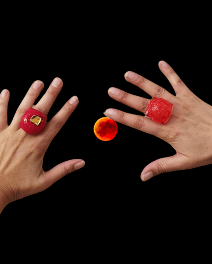 Bague Bulle Rouge Coquelicot