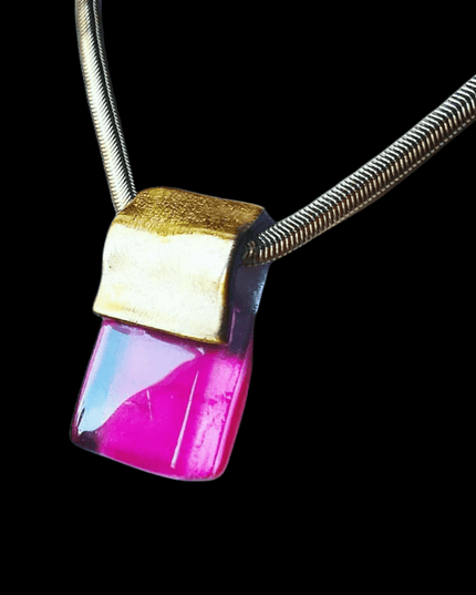 Pendentif "Le Rose à L'Or"