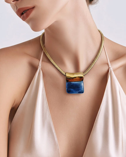 Pendentif Bleu Cobalt pailleté