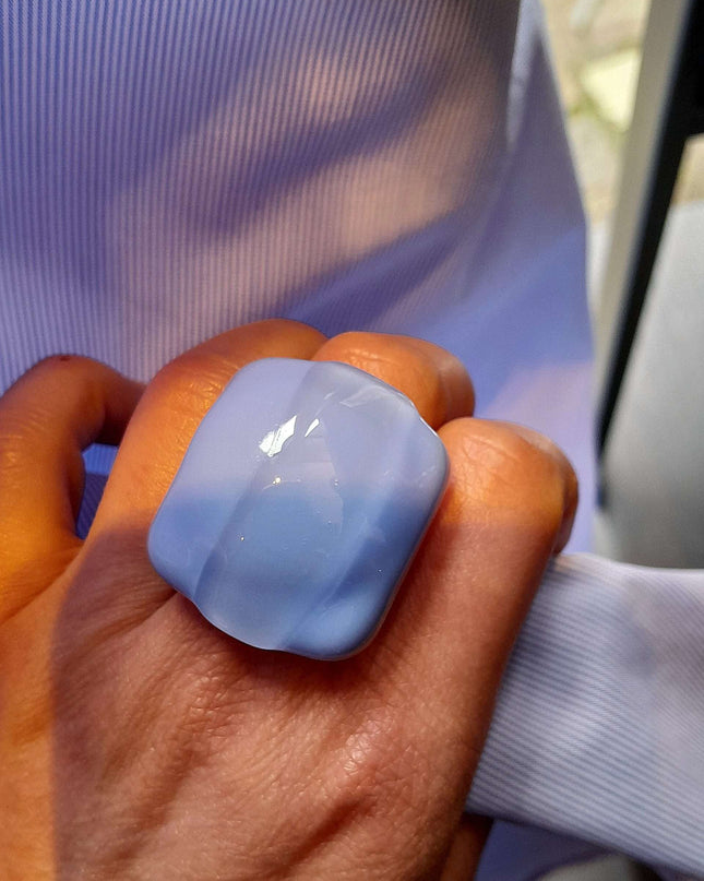 Bague Bulle bleu lavande