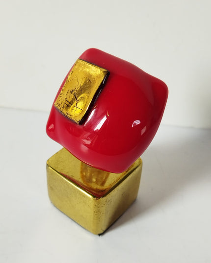 Bague Bulle Rouge Coquelicot