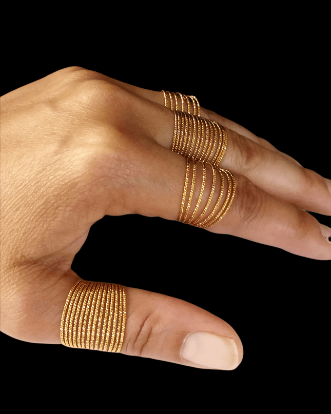 Bague 7 fils Laiton plaqué or