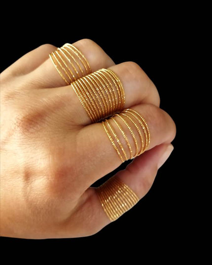 Bague 7 fils Laiton plaqué or