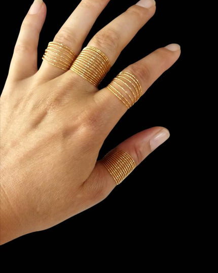 Bague fine 14 fils en laiton plaqué Or