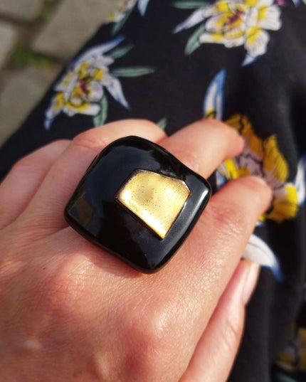 Bague Bulle en verre soufflé "Caprice"