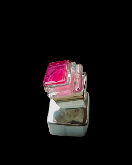 Bague Perla "Rose à l'Or" sur Anneau argent