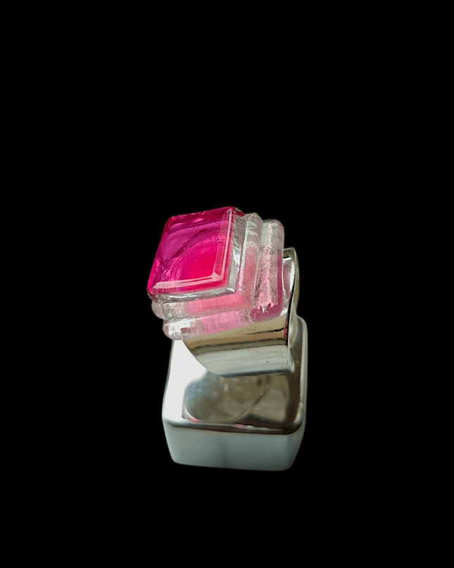 Bague Perla "Rose à l'Or" sur Anneau argent