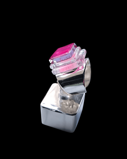 Bague Perla "Rose à l'Or" sur Anneau argent