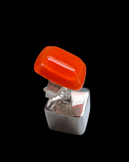Bague en verre de Murano "Orange Tangerine opalescent"