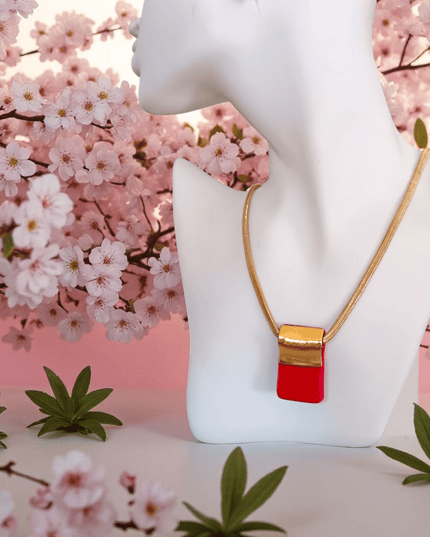 Pendentif Rouge Opaque / Or