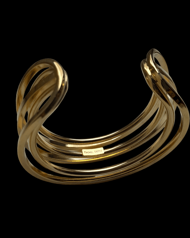 Bracelet Manchette 6 fils en laiton doré 24k
