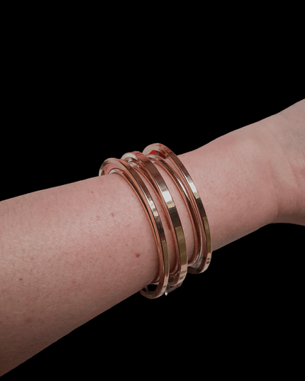 Bracelet Manchette 6 fils en laiton doré 24k