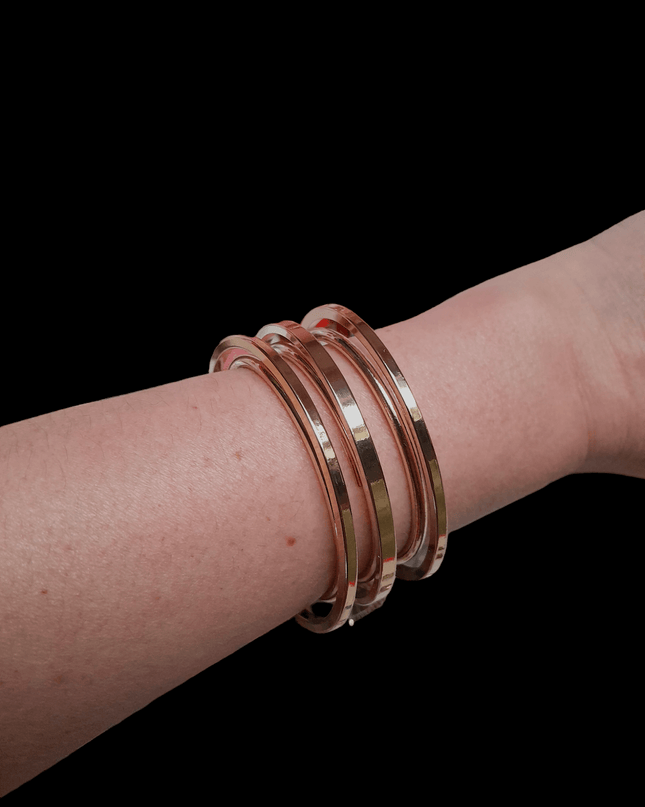 Bracelet Manchette 6 fils en laiton doré 24k