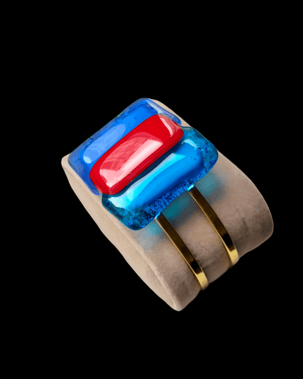 Bracelet Manchette Murano Bleue rouge