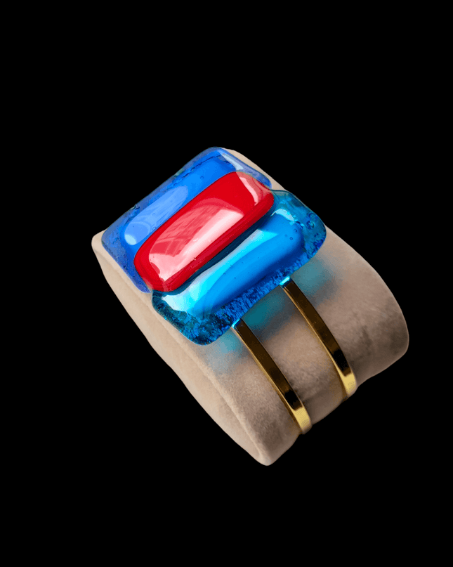 Bracelet Manchette Murano Bleue rouge