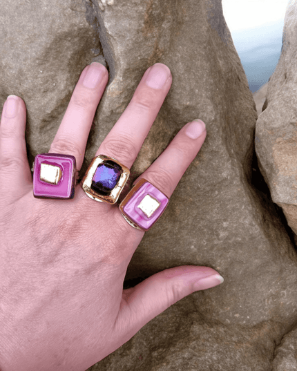 Bague Perla en verre "Rubis d'Or"