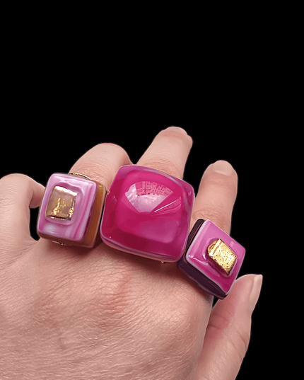 Bague Perla en verre "Rubis d'Or"
