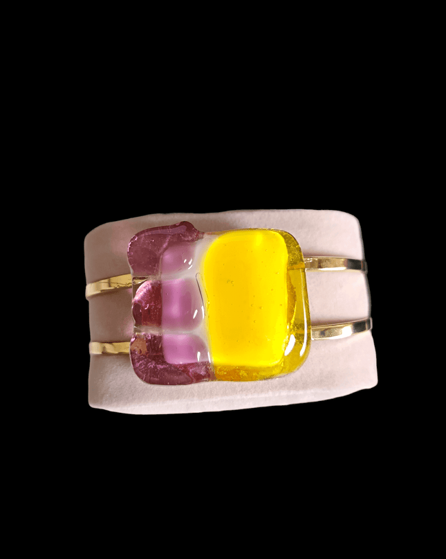 Bracelet Manchette Murano Jaune & Raisin