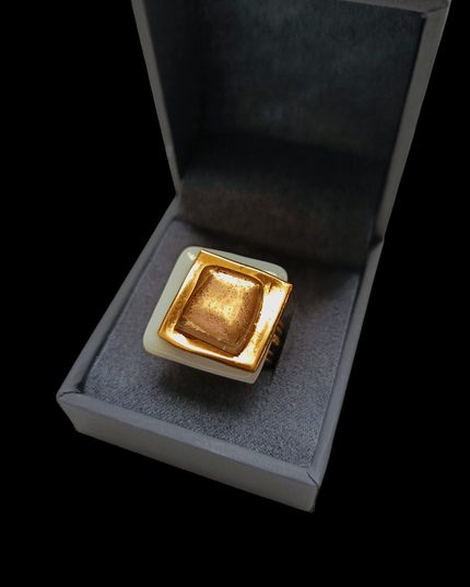 Bague Perla en verre "L'or Blanc"