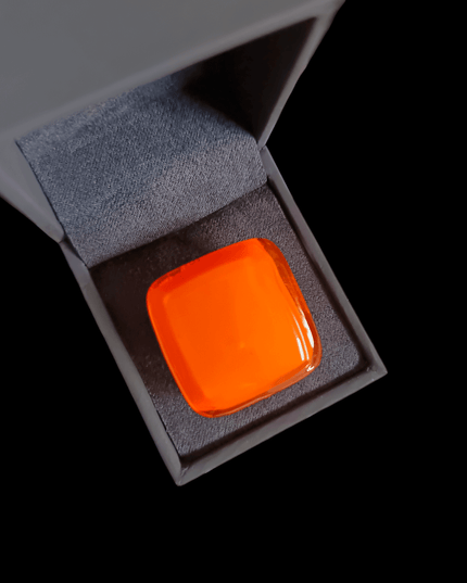 Bague en verre de Murano "Orange Tangerine opalescent"