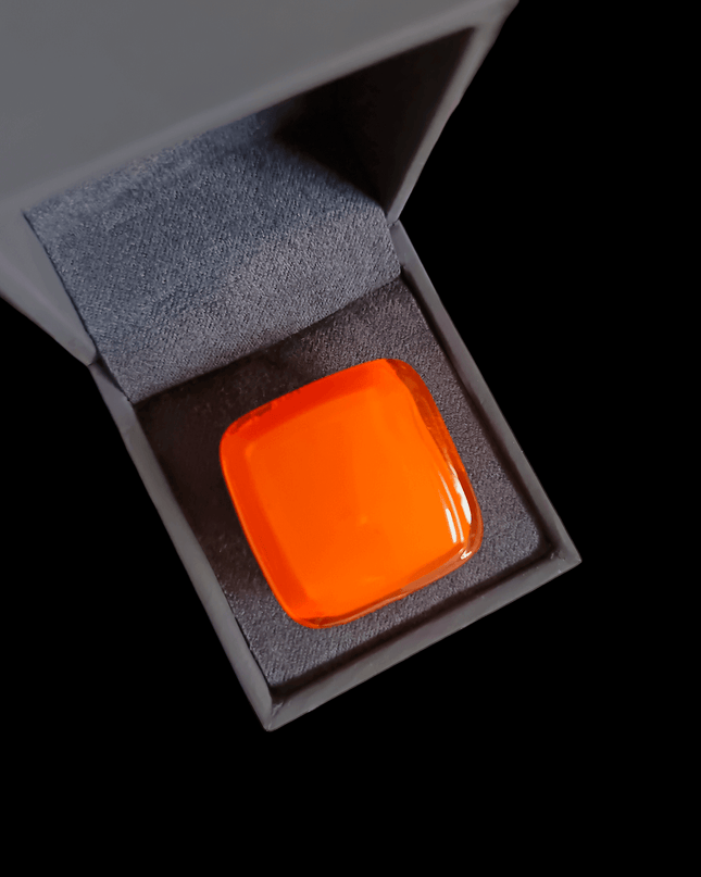 Bague en verre de Murano "Orange Tangerine opalescent"