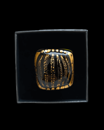 Bague Bulle en verre soufflé "Nocturne"
