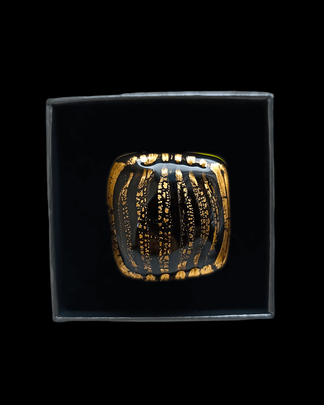 Bague Bulle en verre soufflé "Nocturne"
