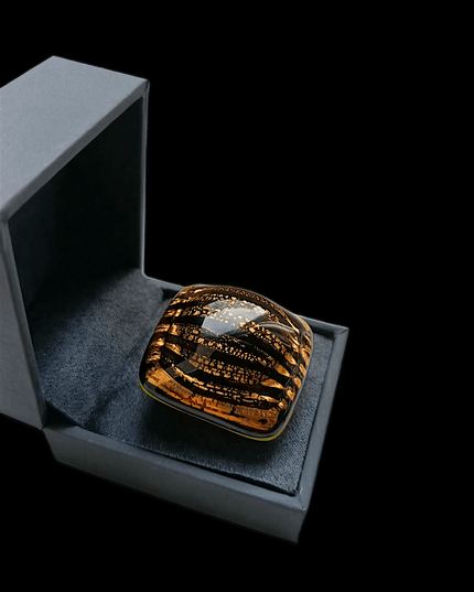 Bague Bulle en verre soufflé "Nocturne"