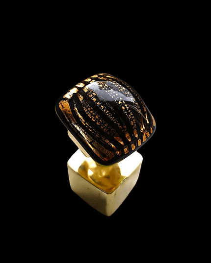 Bague Bulle en verre soufflé "Nocturne"