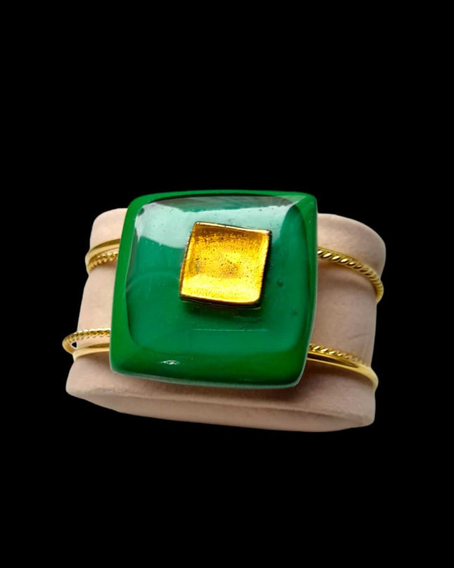 Bracelet Manchette Vert Émeraude