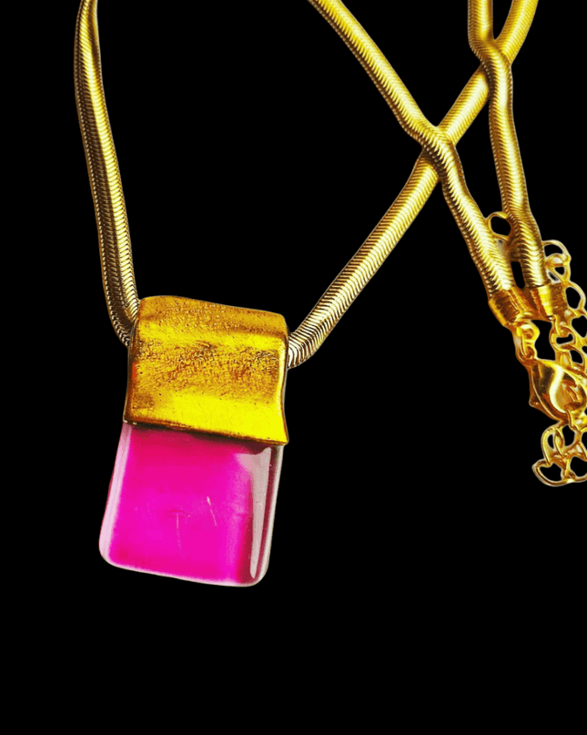 Pendentif "Le Rose à L'Or"