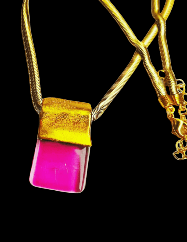 Pendentif "Le Rose à L'Or"